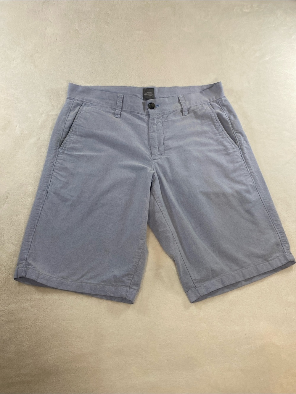 GAP Classic Khaki Chino Shorts Gray Blue Flat Front Men’s Size 32